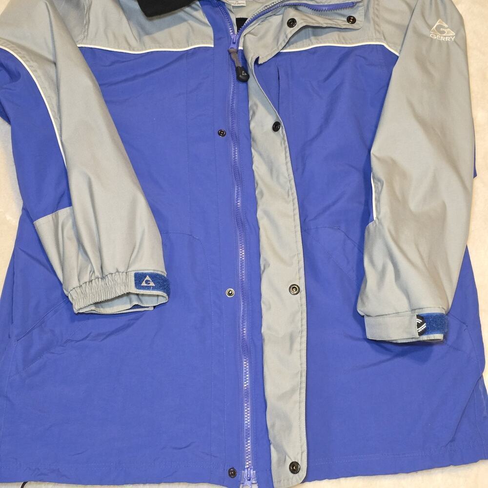 Vintage Gerry Ski Jacket Men’s Medium Blue Gray Hooded 90s Y2K Snowboarding Coat - Picture 9 of 16